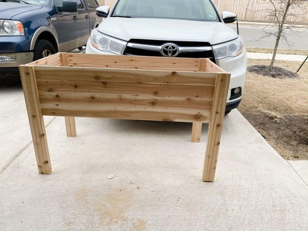 assembled raised garden bed 