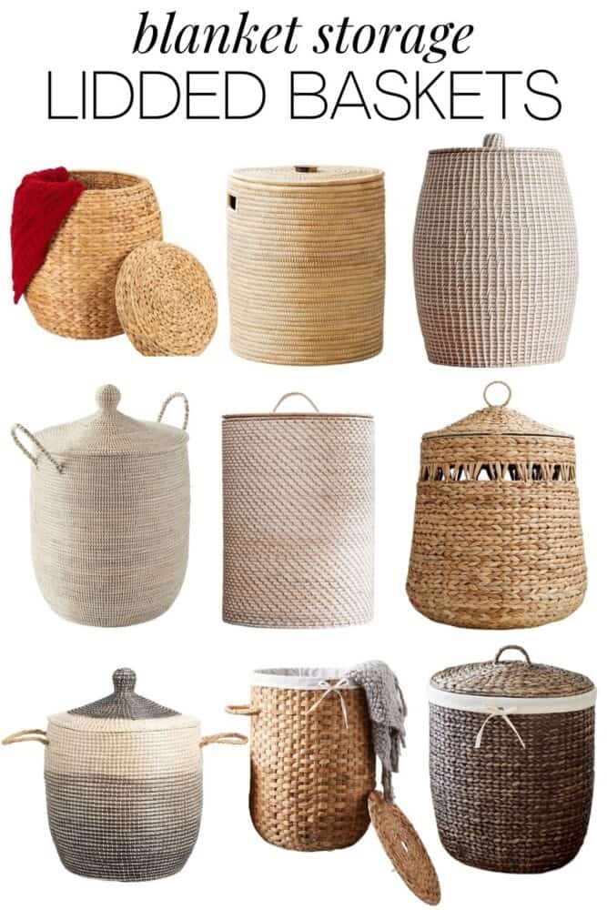 Flat Lid Blanket and Laundry Storage Basket