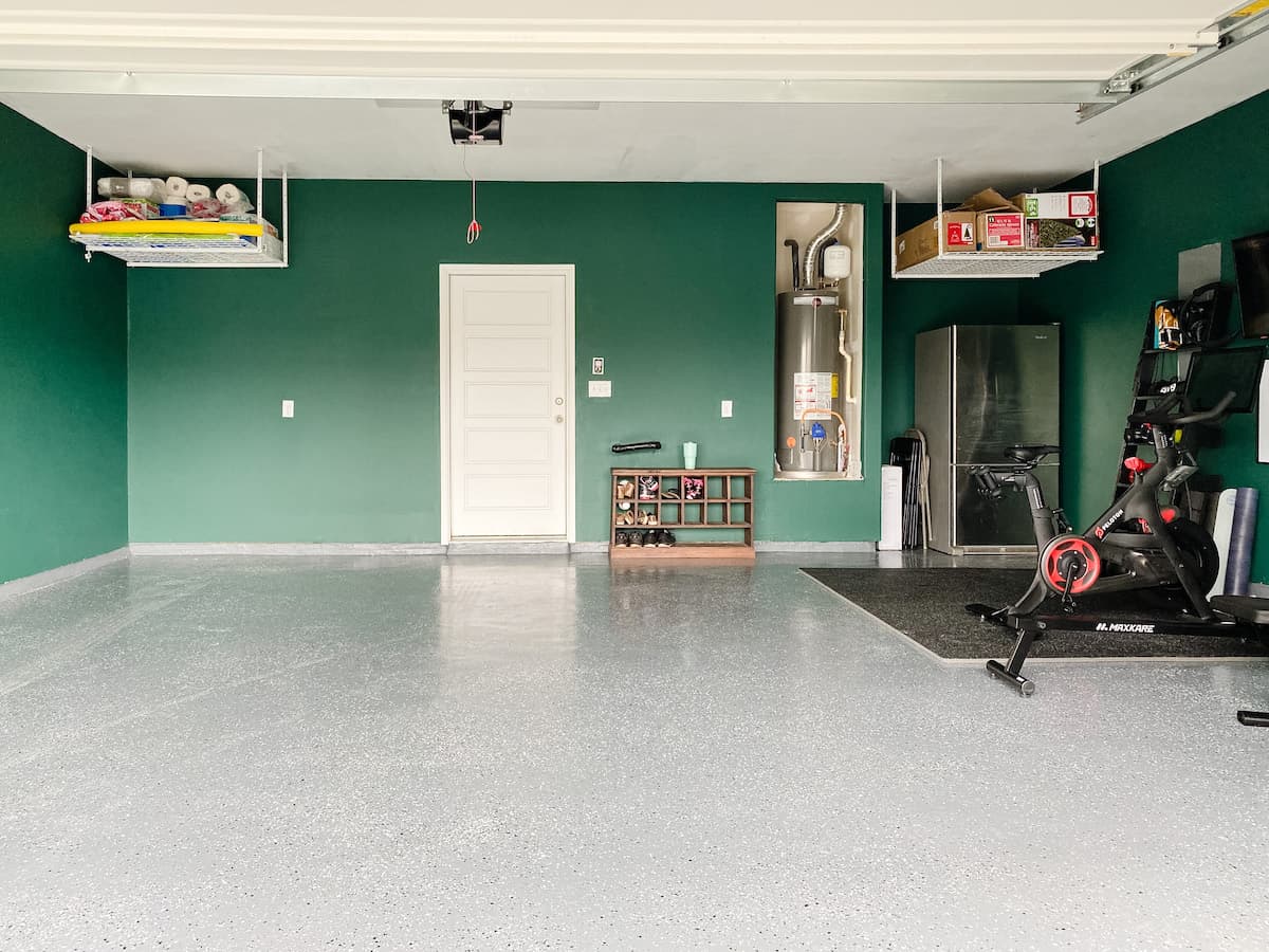 Metallic concrete apoxy flooring garage  Garage makeover, Garage design,  House design