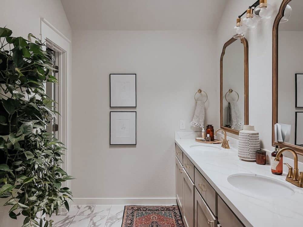 bathroom with diy epoxy countertops