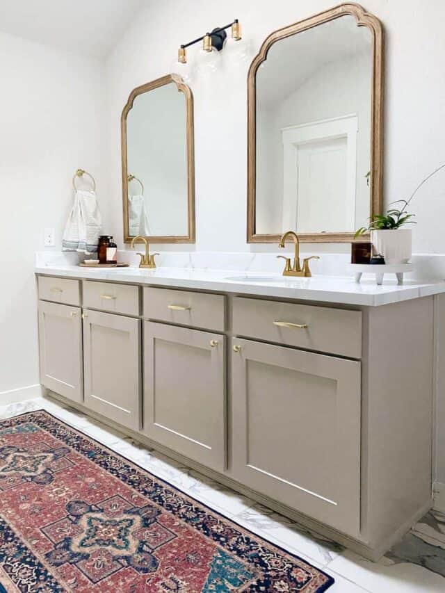 bathroom with a painted vanity