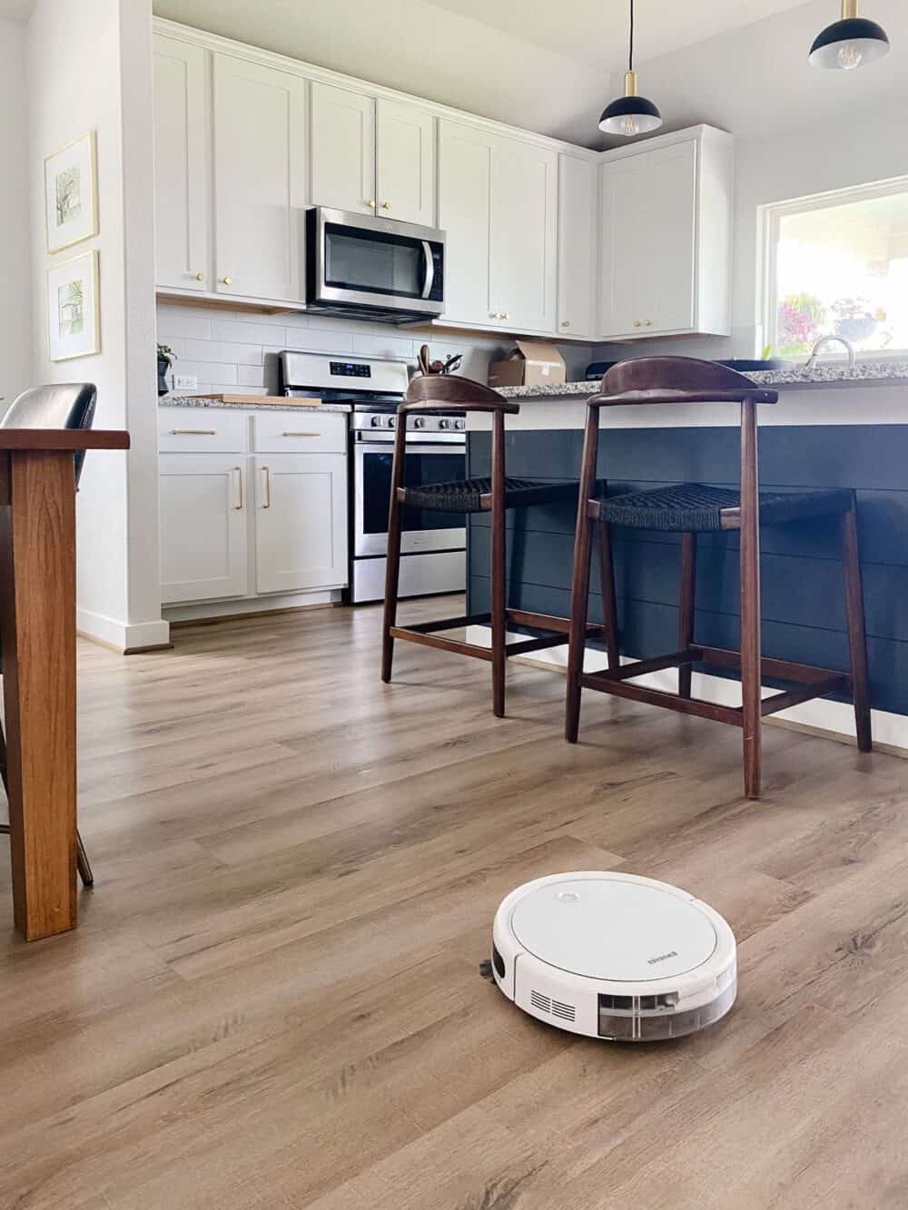 Bissell Spinwave robot cleaning a kitchen