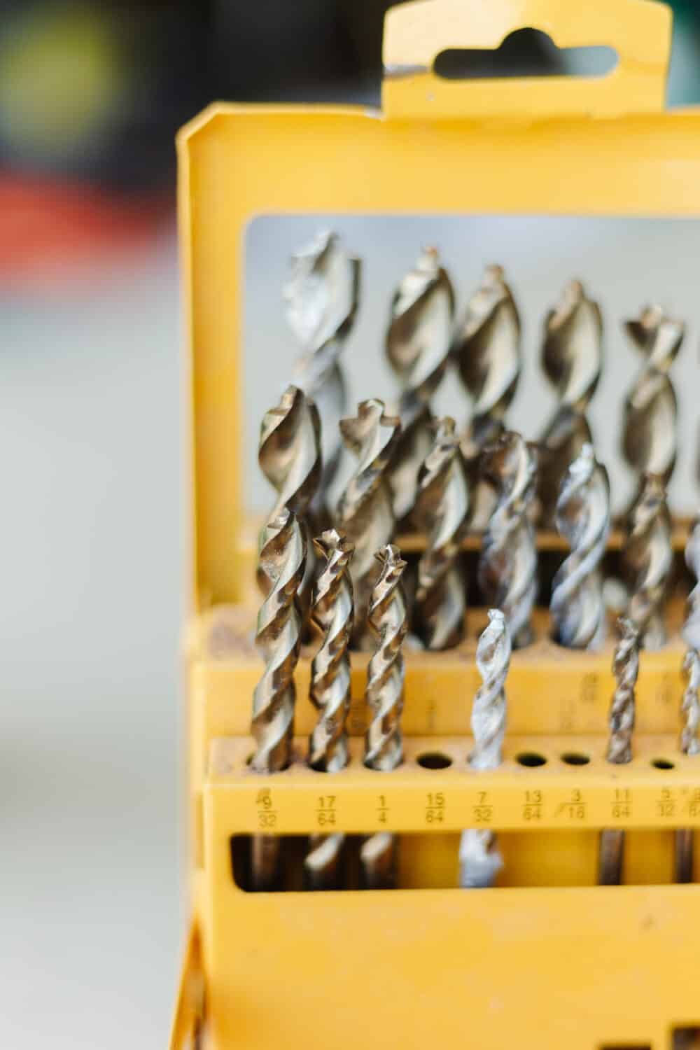 Close up of drill bit set