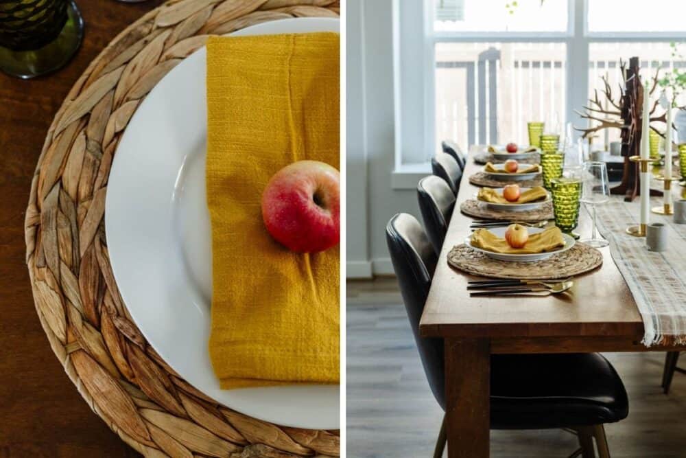 details of Thanksgiving tablescape 