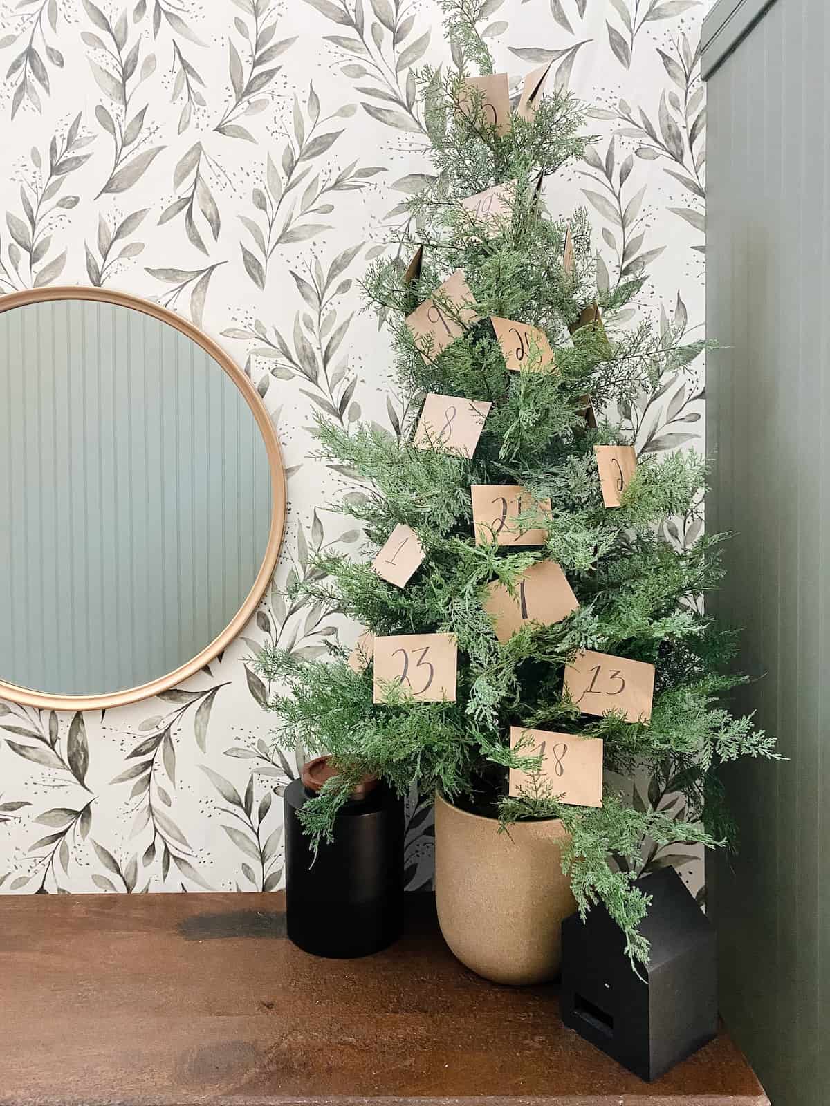 Activity advent tree sitting on a table 