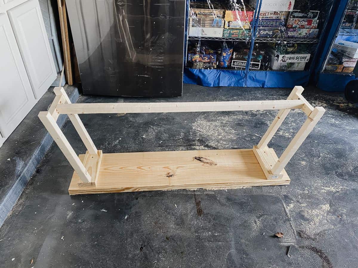 unfinished DIY rustic wood bench