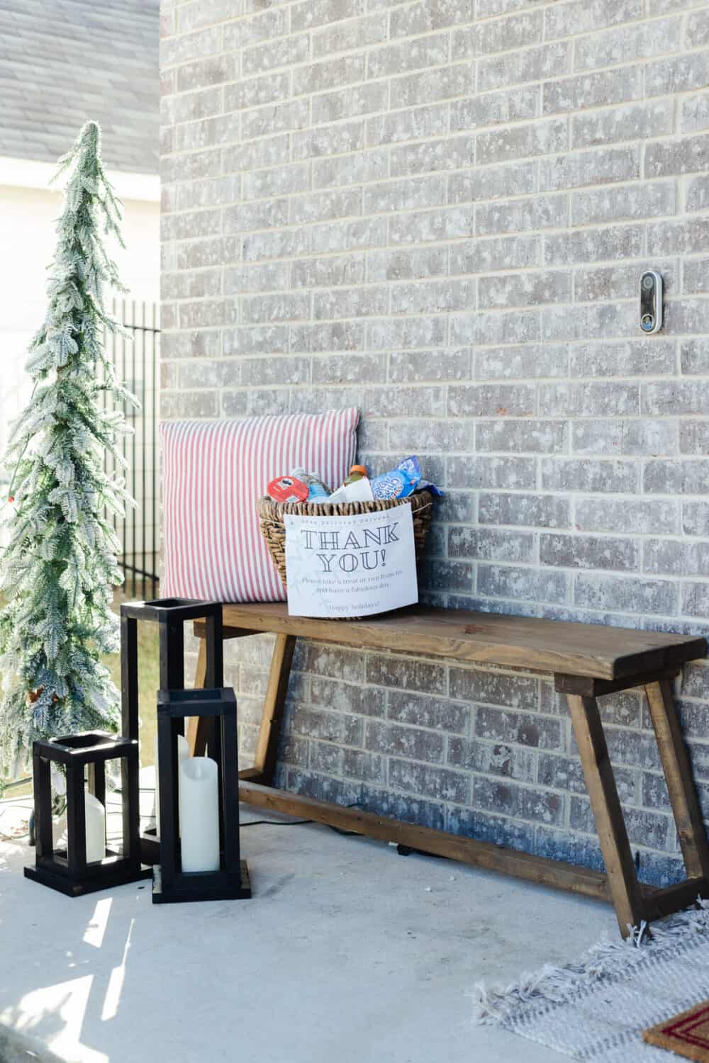 front porch with bench