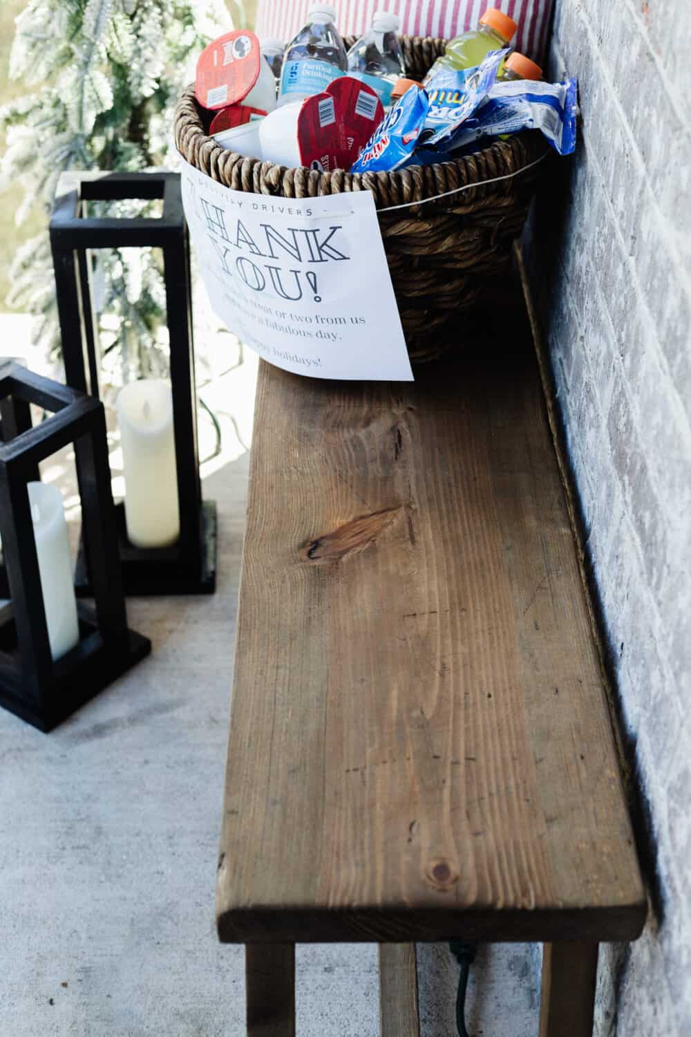 close up of diy rustic aged bench