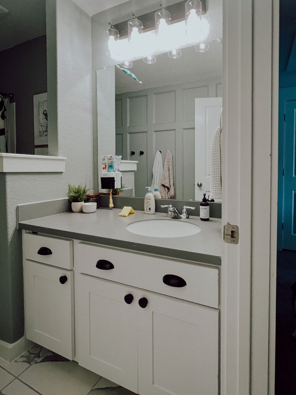 Bathroom counter before 