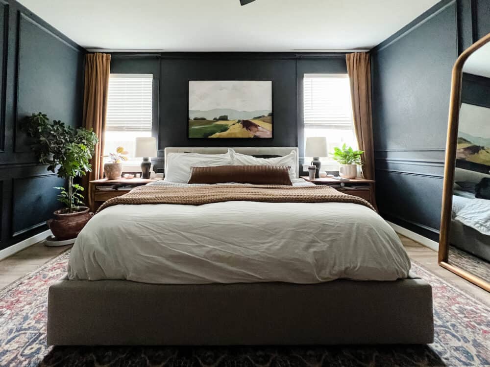 Cozy bedroom with white bedding