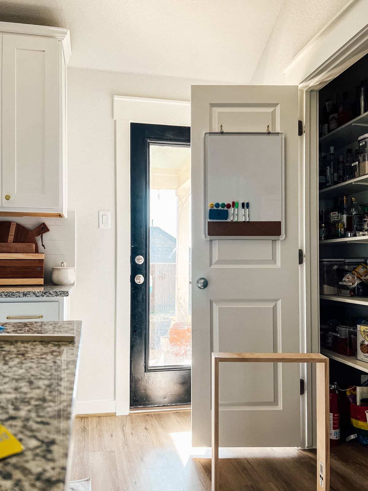 Pantry door with frame for a DIY. wooden organizer