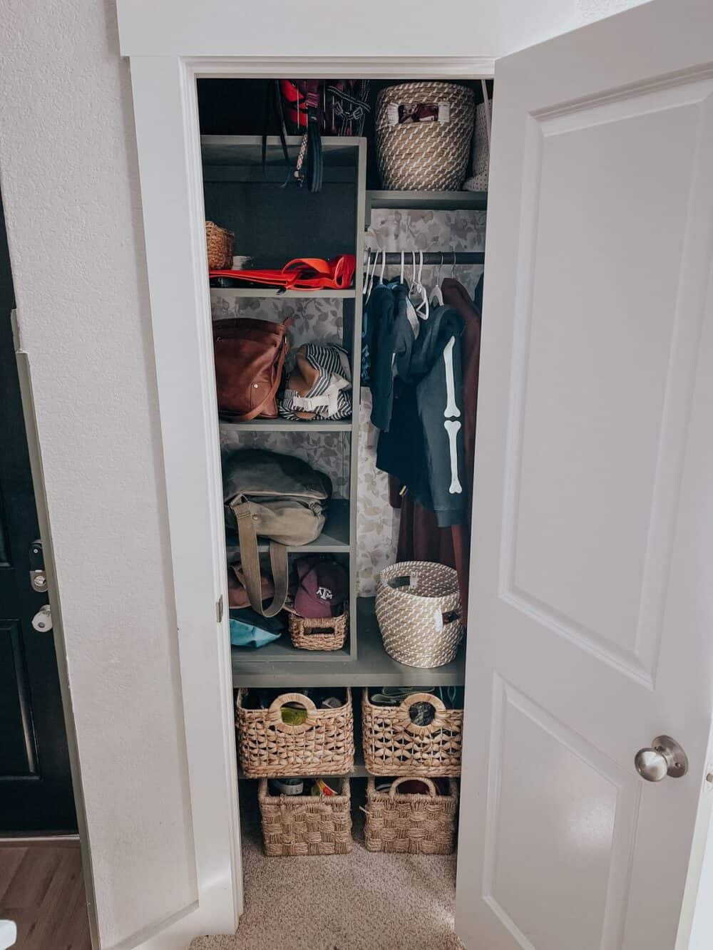 organized entry closet
