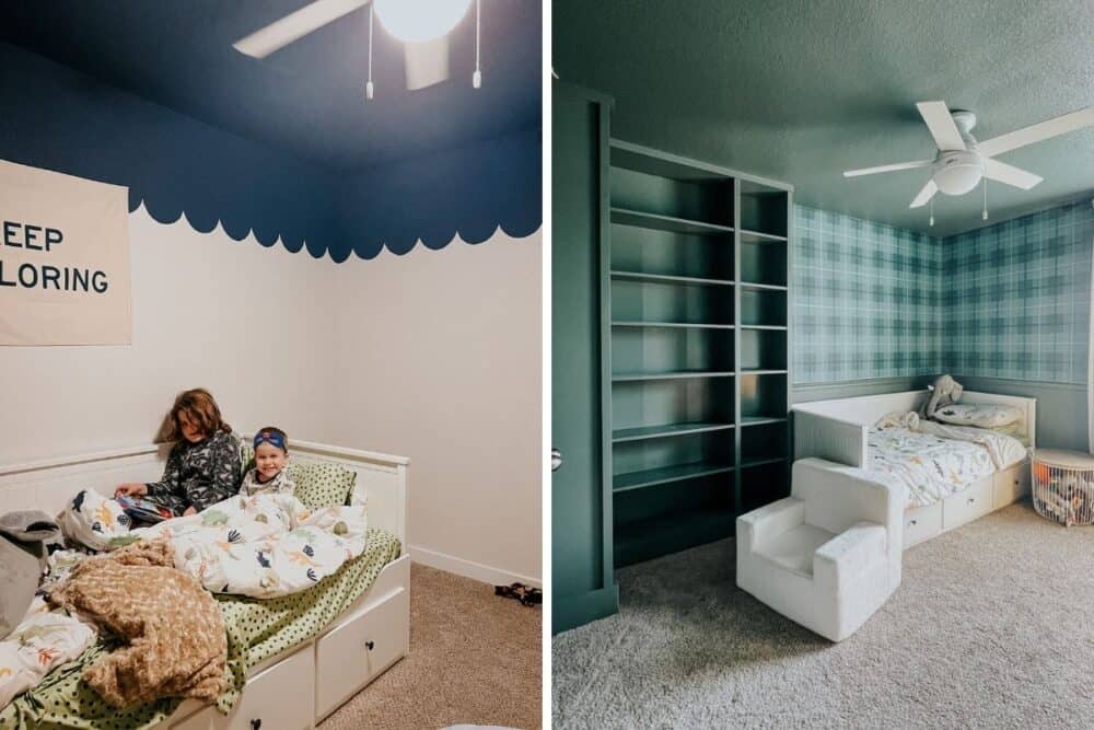 Before and after of kid room makeover 