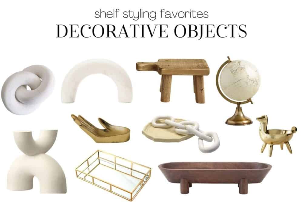 roundup of decorative objects for shelving