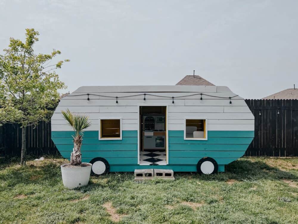 Wooden camper hot sale playhouse