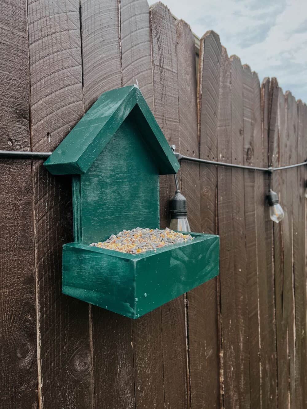 Bird feeder made out of scrap wood 