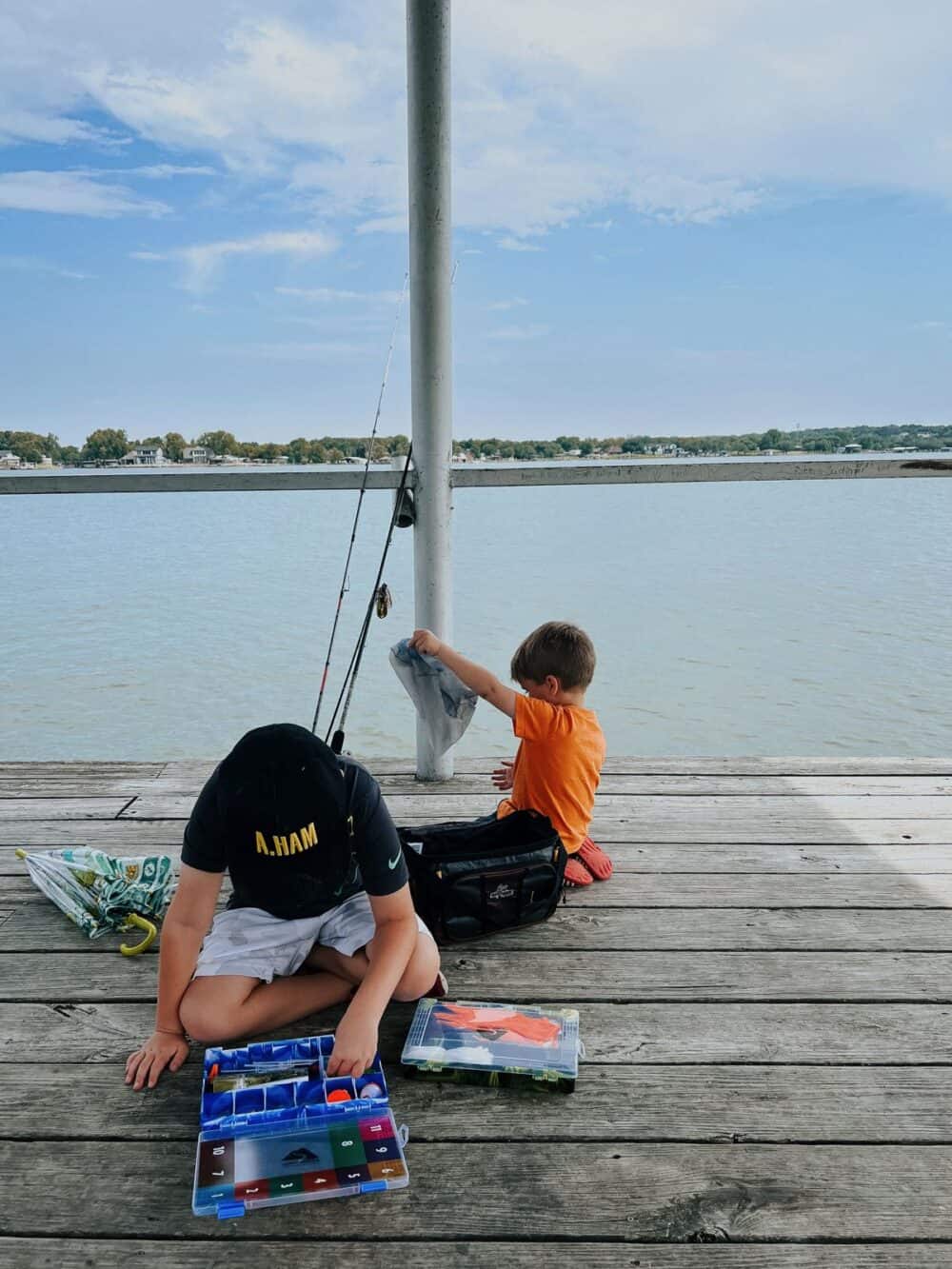 Two boys fishing in Lake Granbury