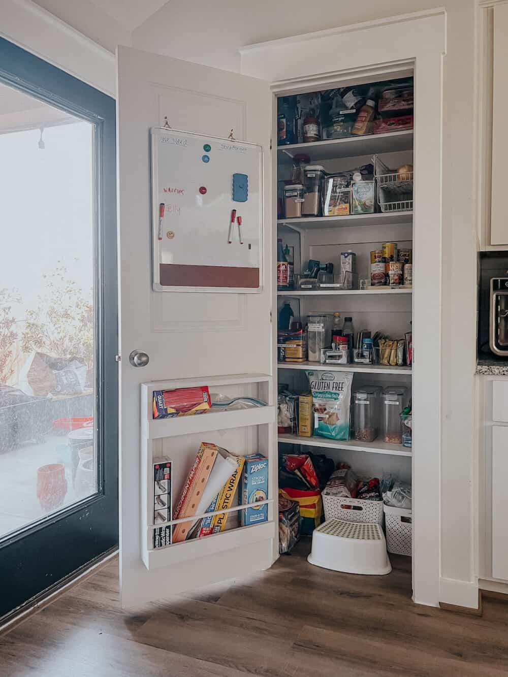 a small, organized pantry