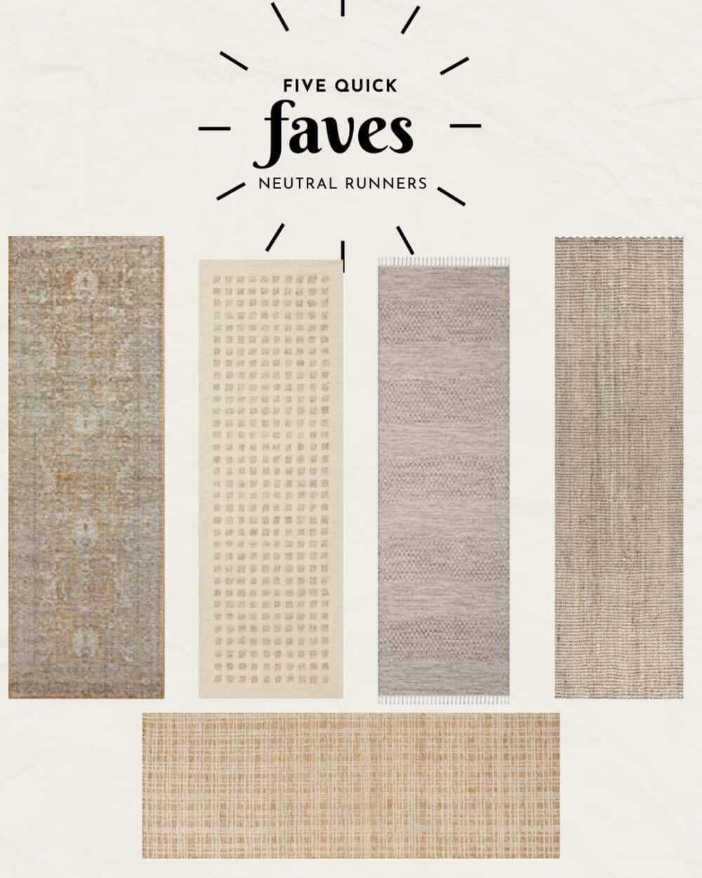 five neutral runners perfect for an entryway