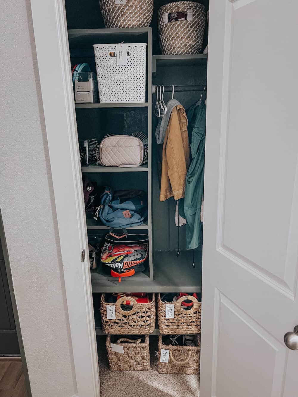 organized entry closet 