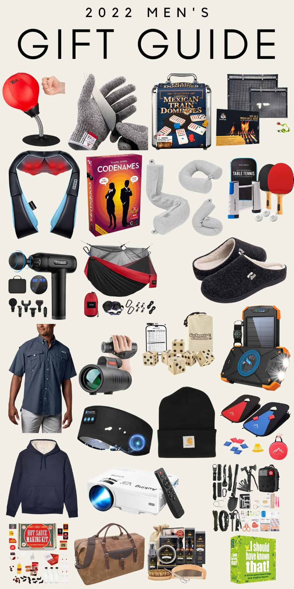 collage of gift ideas for men