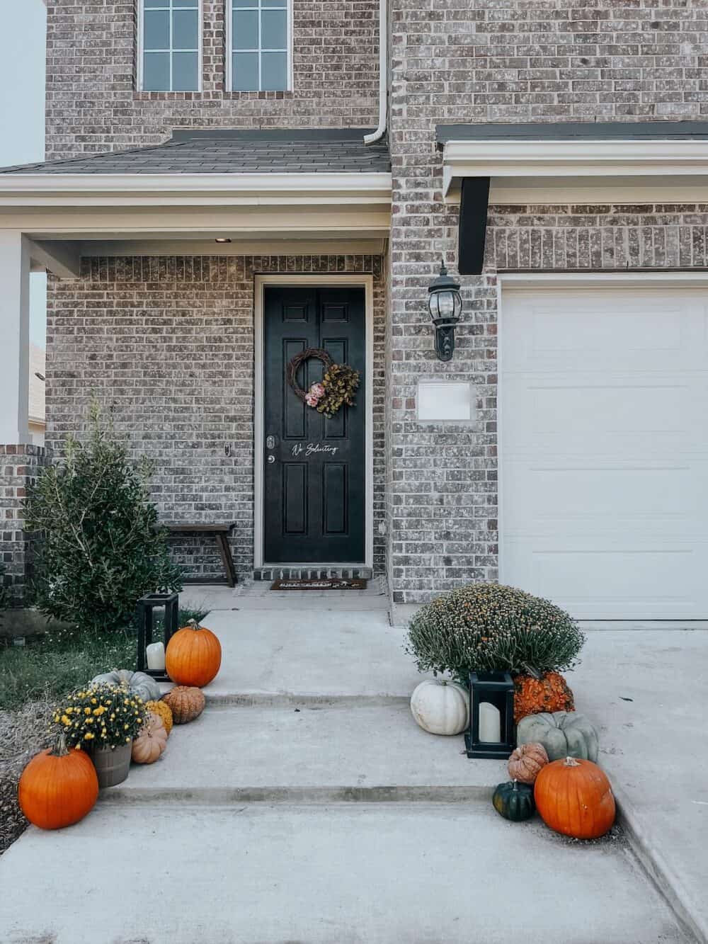 front entry of a suburban texas home 