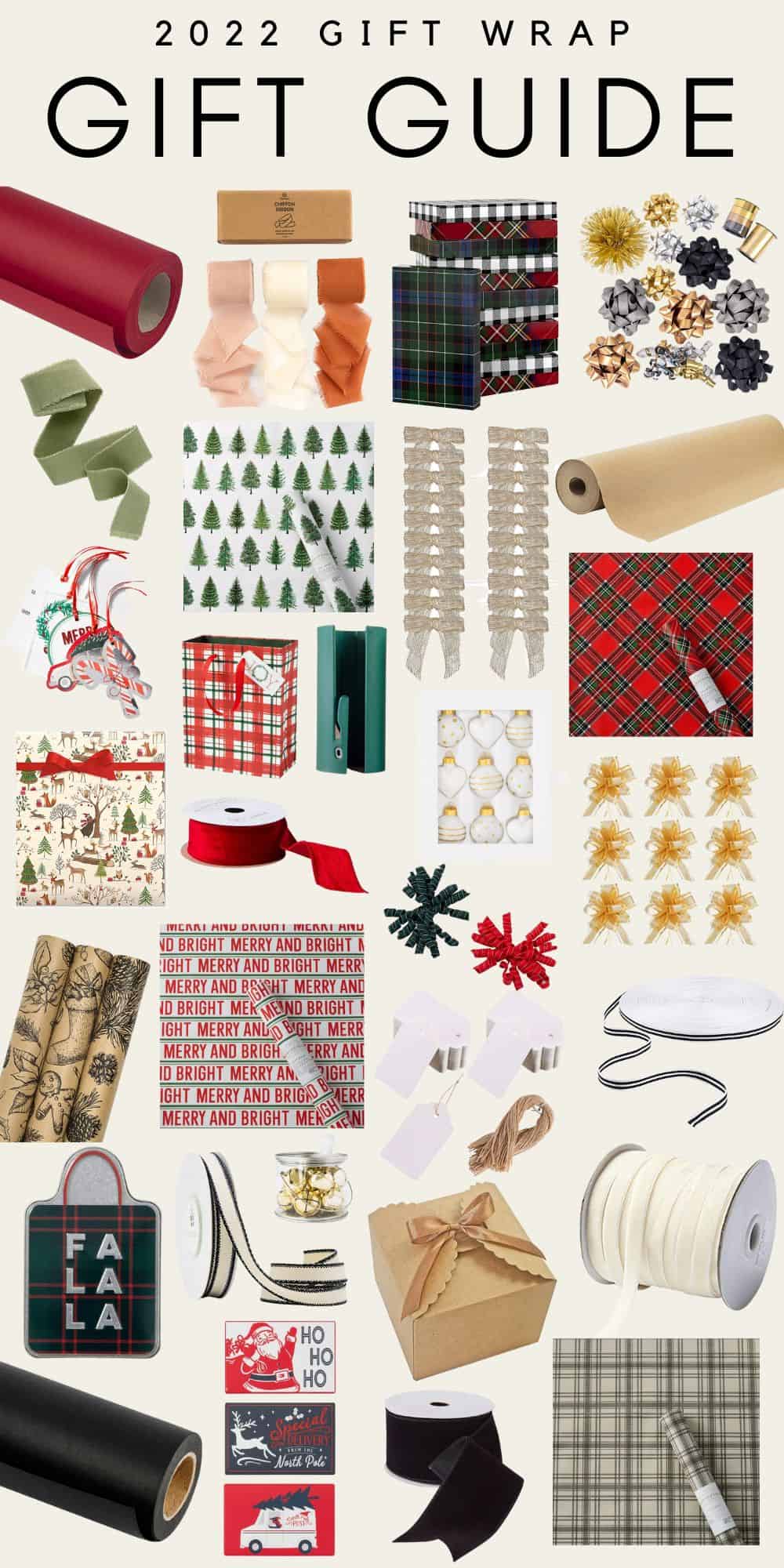 collage of gift wrapping ideas for Christmas 