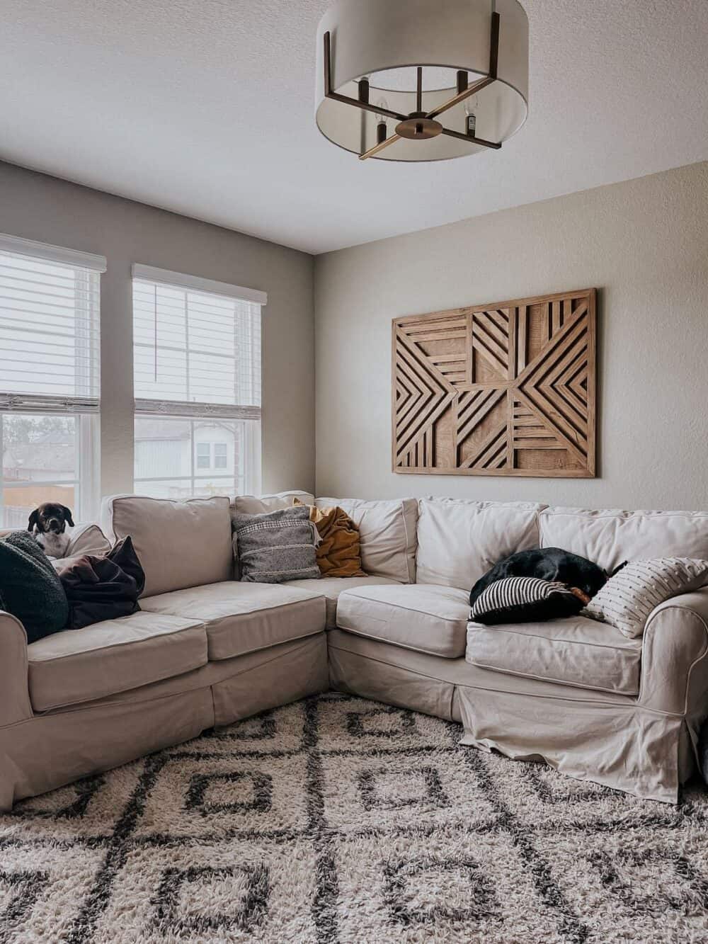 family room with a large sectional 