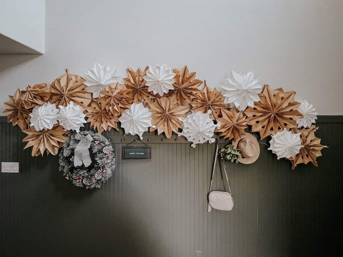 The Easiest DIY Paper Bag Snowflakes