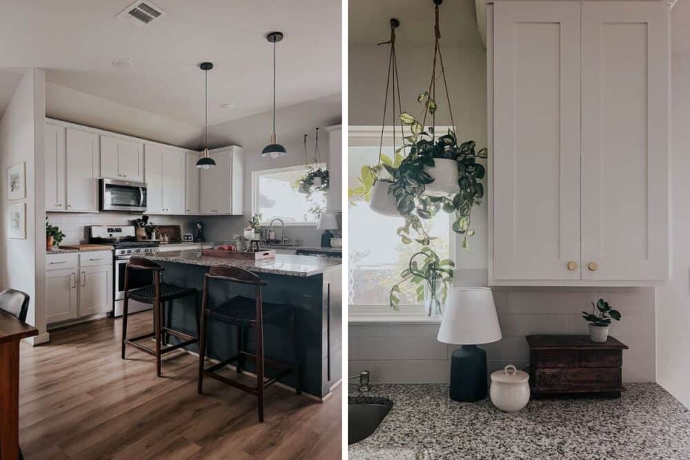 a black and white kitchen 