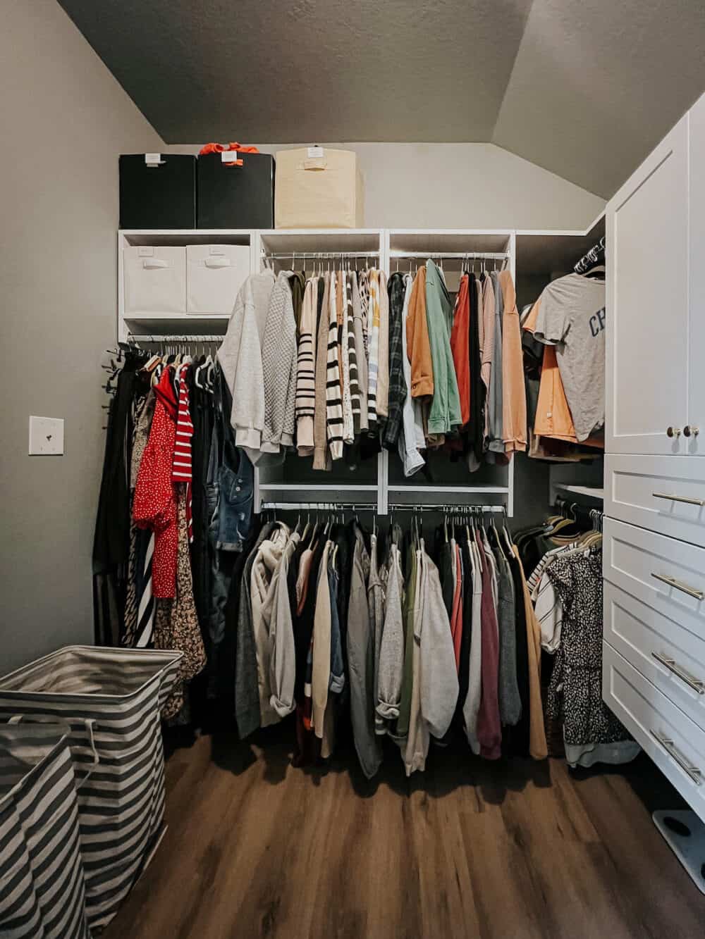 One wall of closet with built ins from Modular Closets 