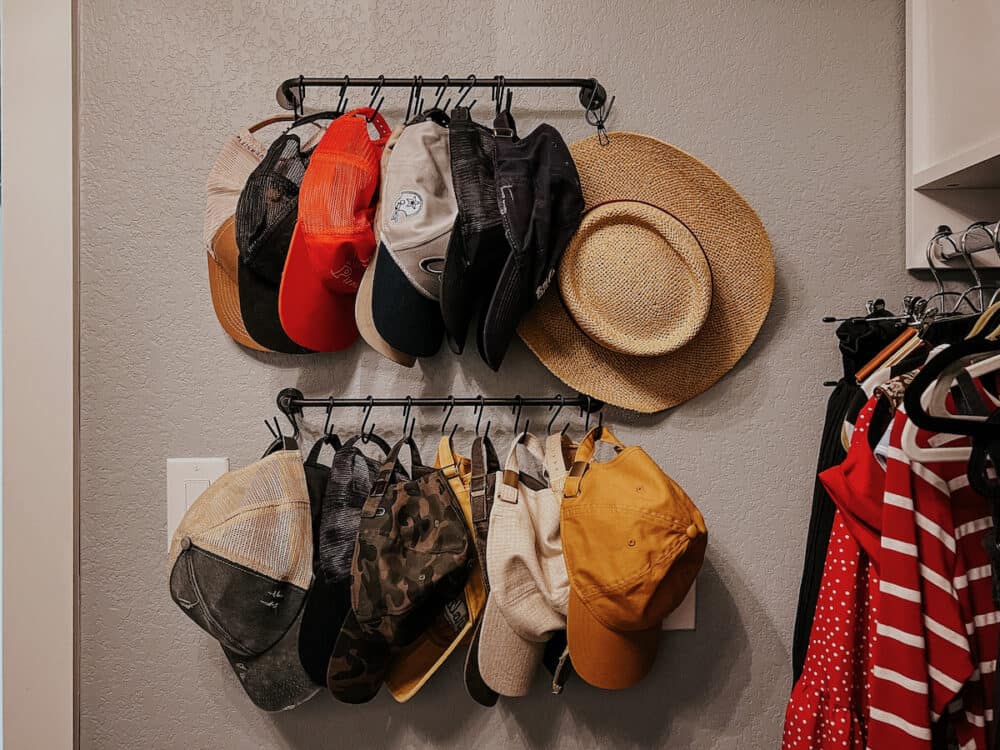 hat rack in master bedroom closet 