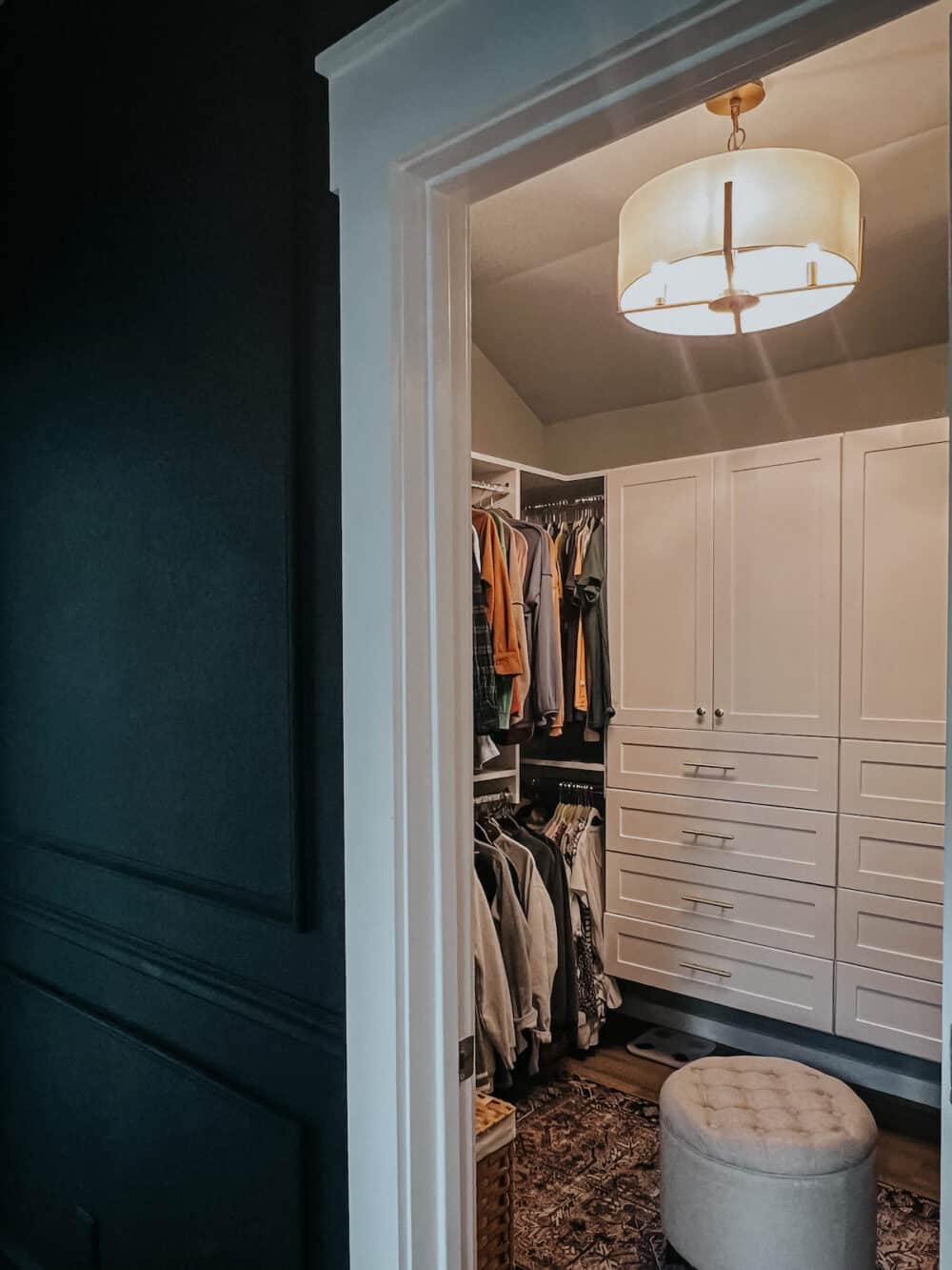bedroom closet  with special finishing details 