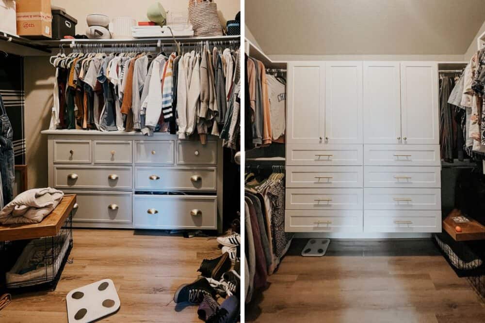 Before and after of closet renovation 