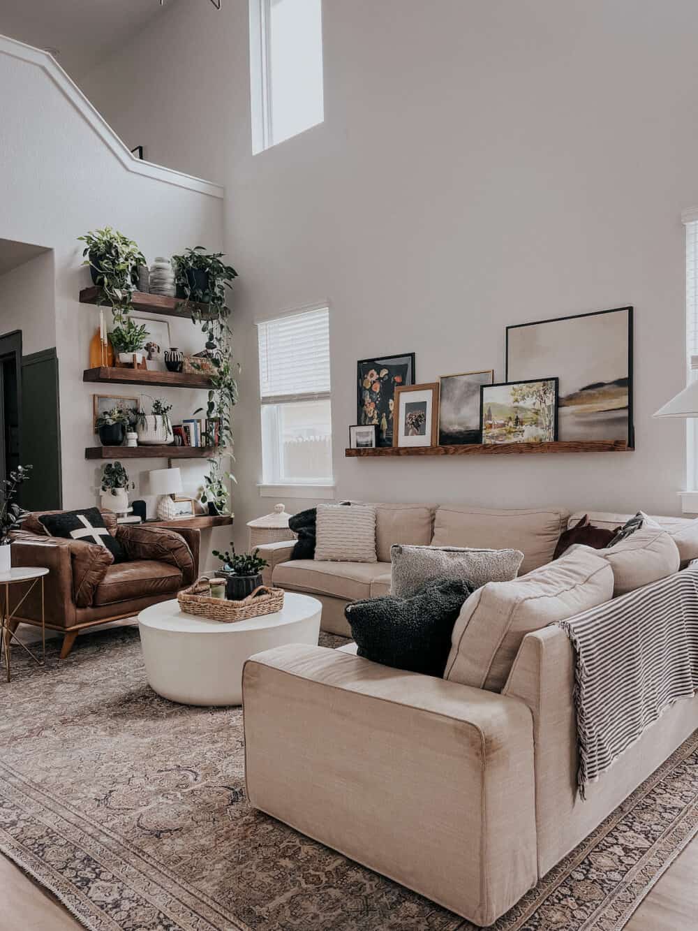 living room with a large IKEA kivik sofa 