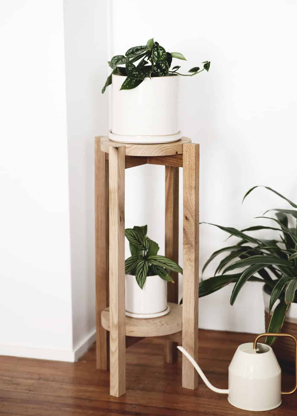 skinny modern round plant stand