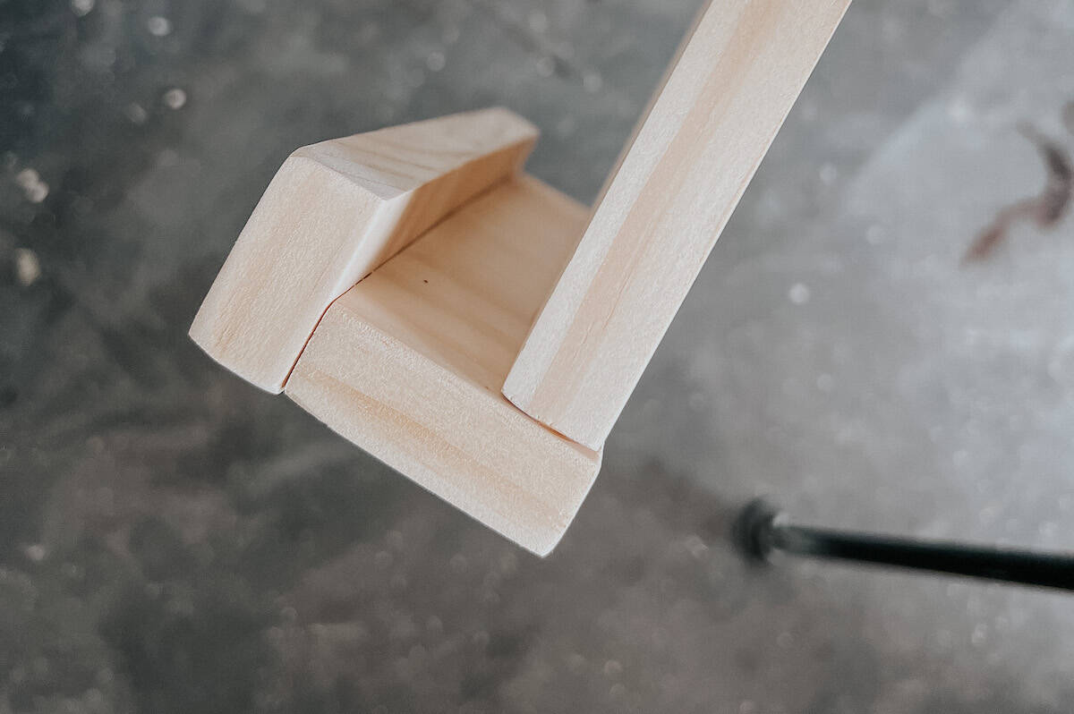 side view of cookbook stand