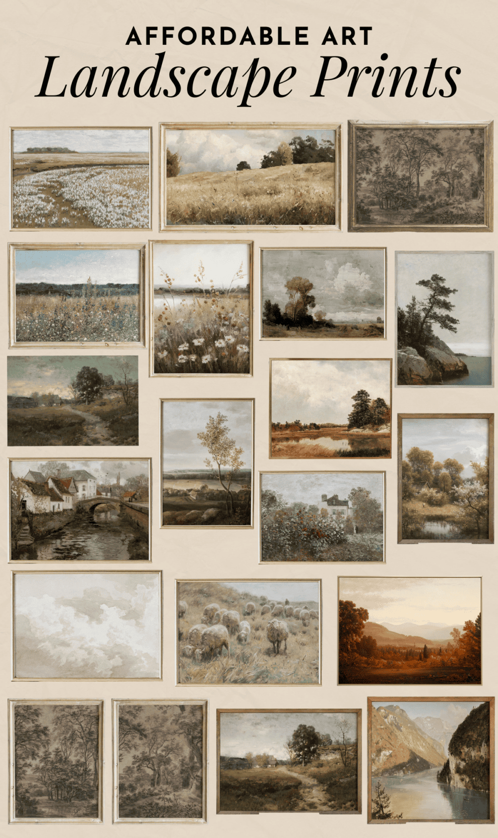 collage of cheap landscape art 