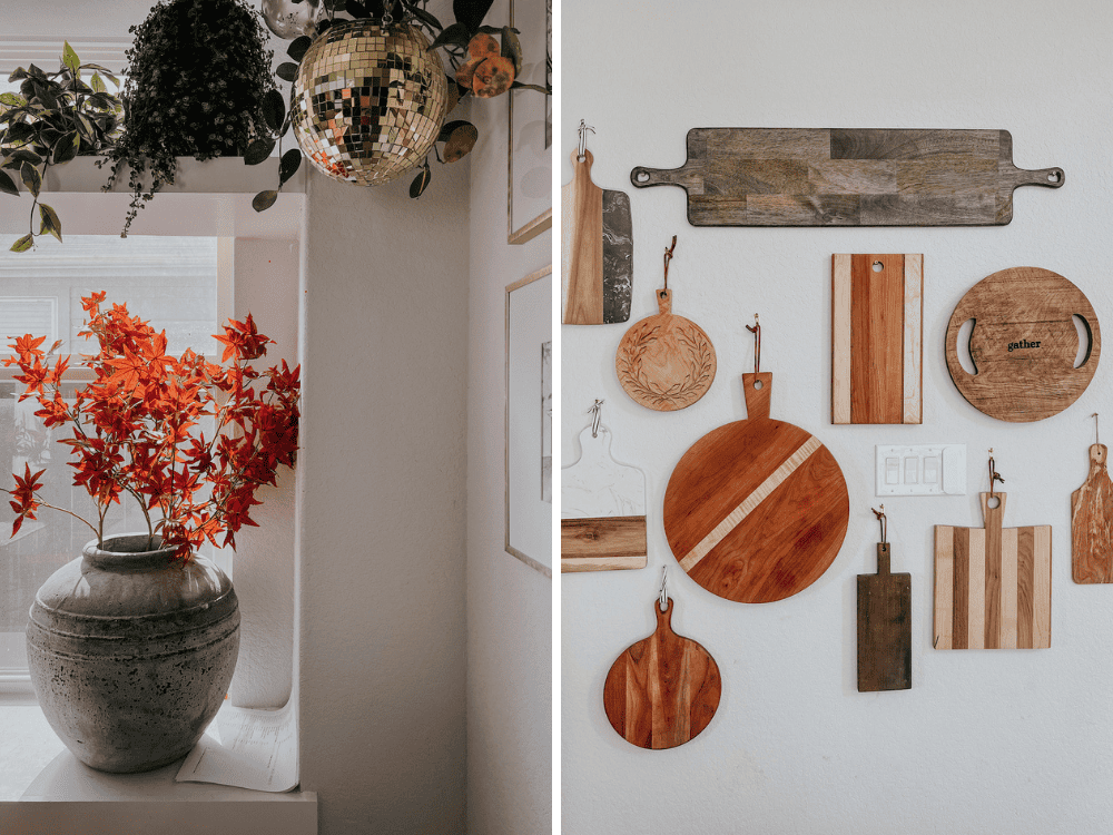 details in a home decorated for fall 