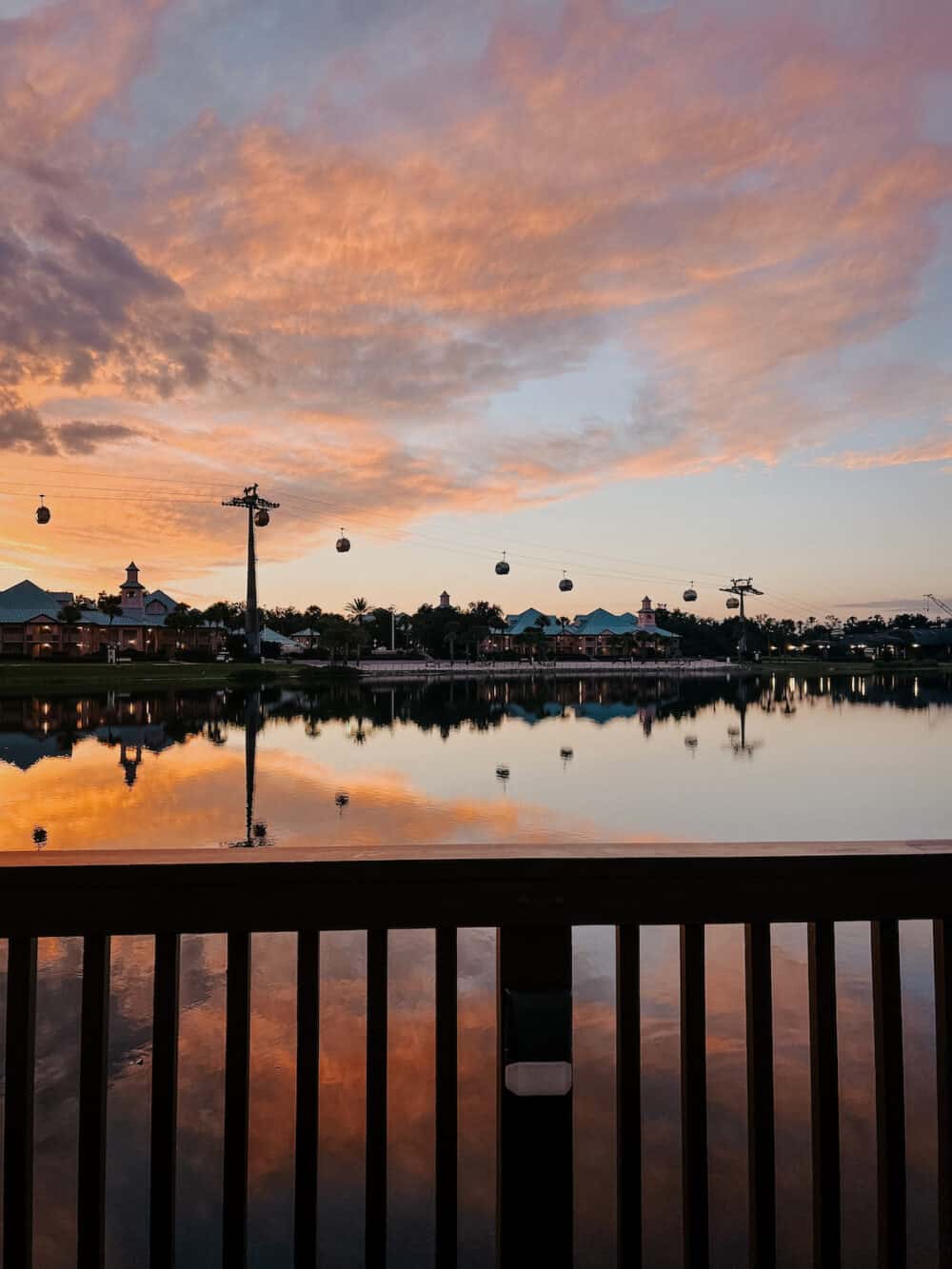 view of lake at Caribbean Beach Resort at Disney World 