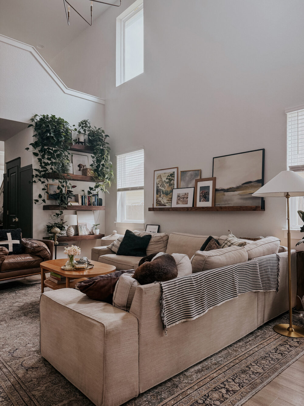 Cozy living room with IKEA KIVIK sectional sofa 