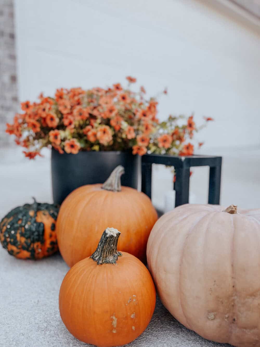 pumpkins on a front porch