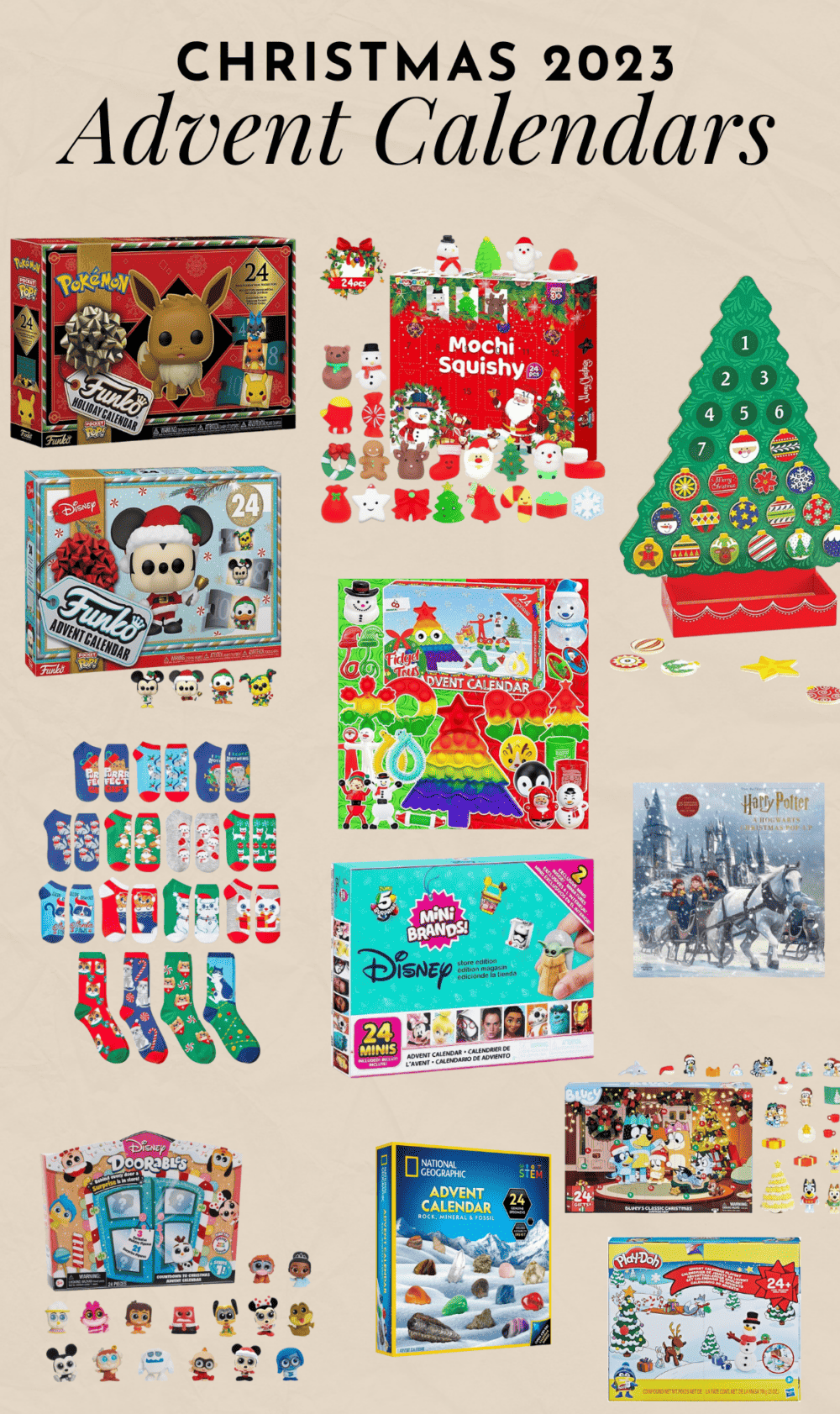 collage of Christmas advent calendar ideas 