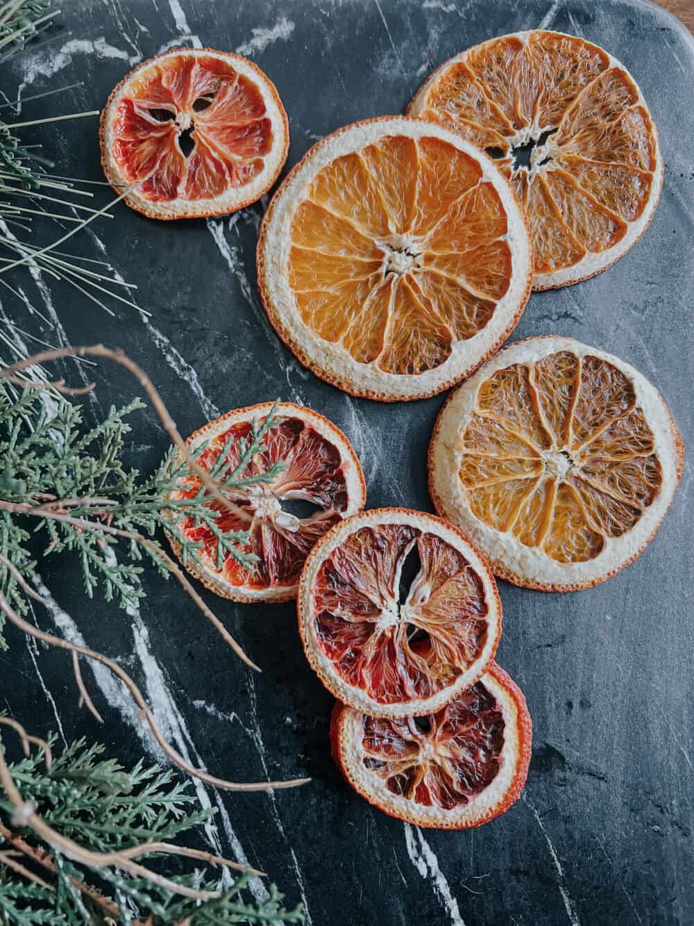 close up image of DIY dried orange slices