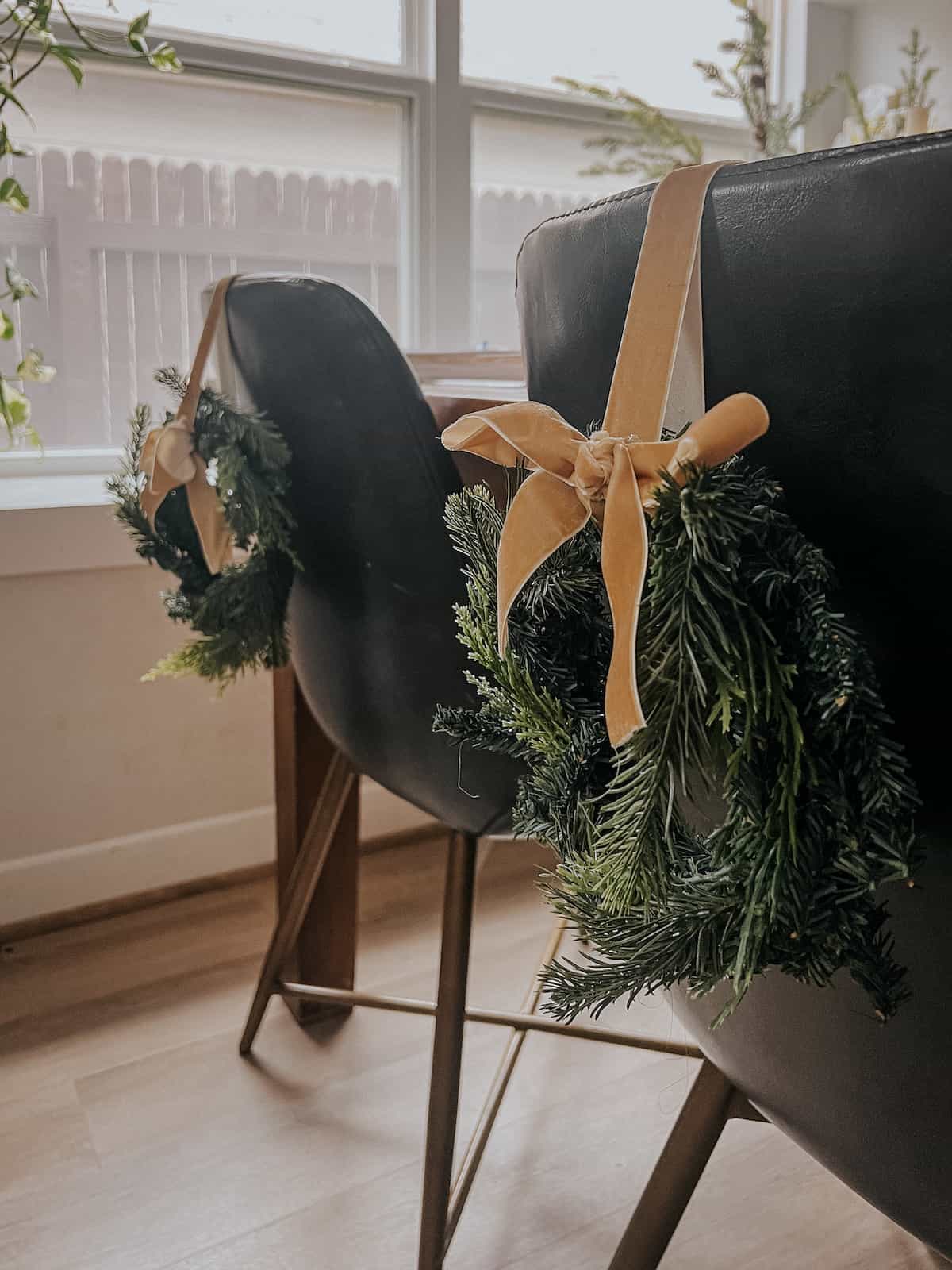 DIY Mini Chair Wreaths for Christmas
