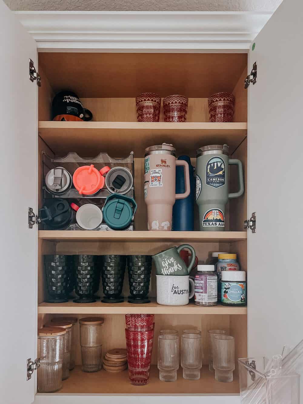 After view of cup cabinet organization