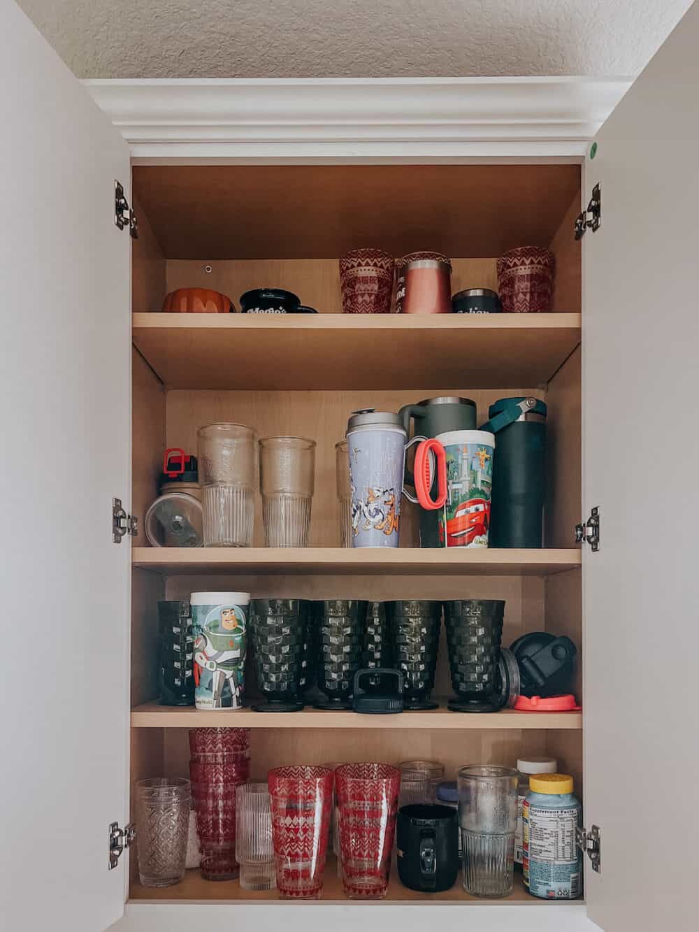 Cup cabinet before organizing