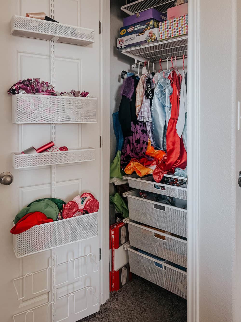 play room closet with elfa closet system installed 