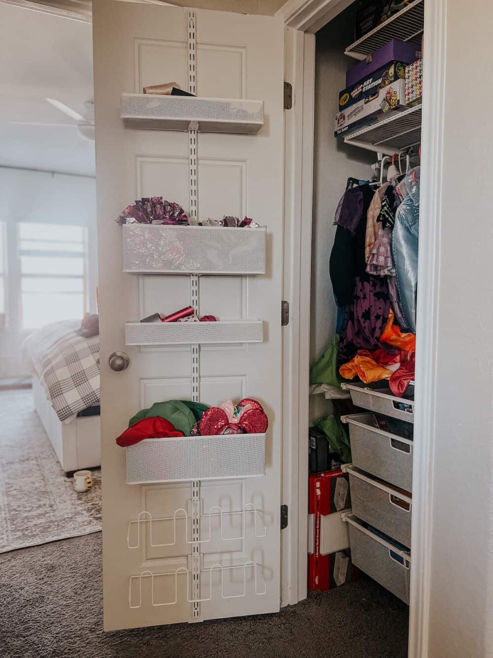 play room closet organized with ELFA closet system 