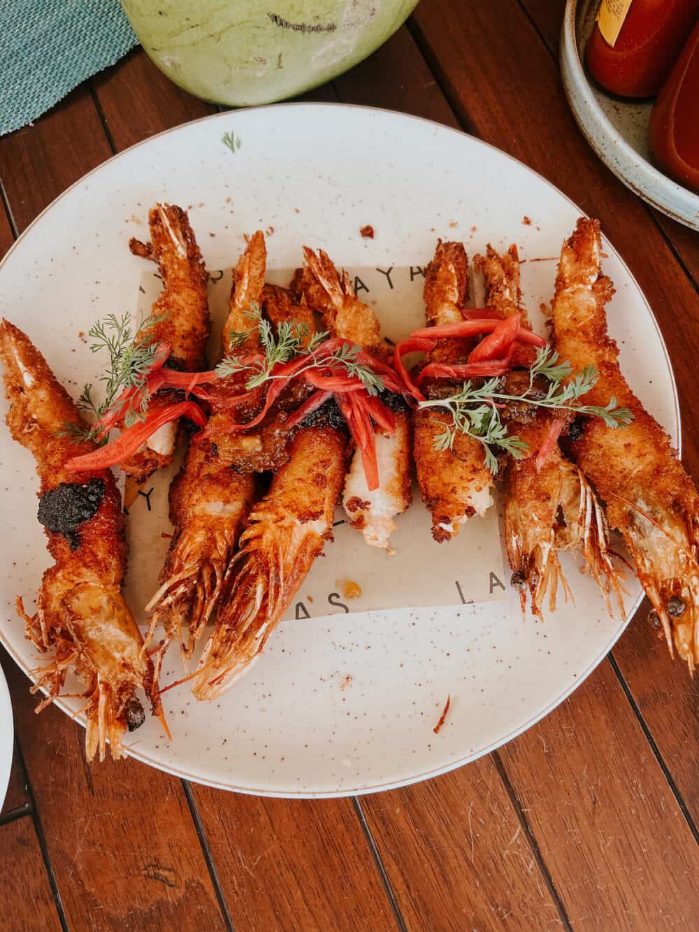 plate of coconut shrimp